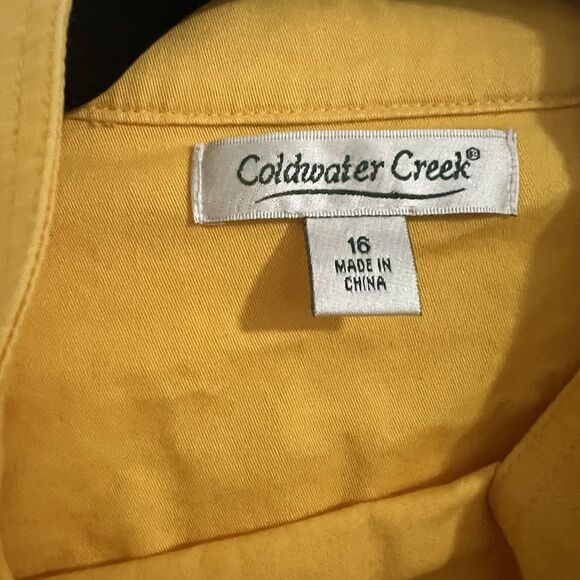 Coldwater Creek Blazer Jacket Size 16 Yellow Preppy Big Button Unlined Boxy - Picture 4 of 6
